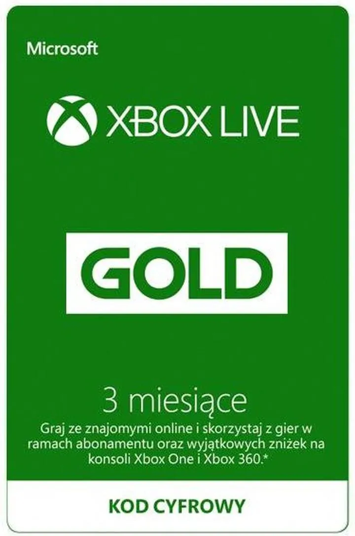 Aktywowana subskrypcja Xbox Live Gold